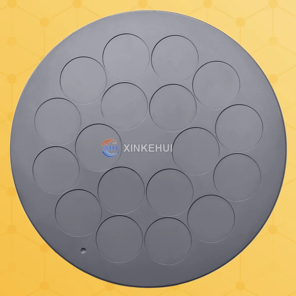 XINKEHUI circular multi-pocket graphite tray with recessed wafer seats