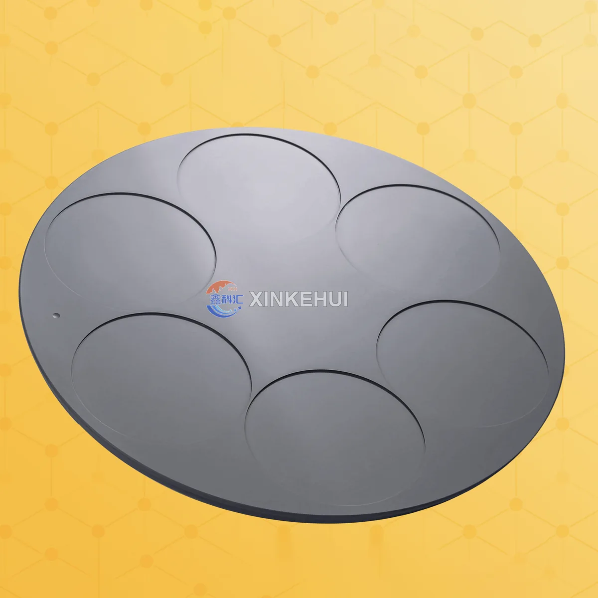 XINKEHUI six-pocket circular graphite tray with large recessed substrate seats